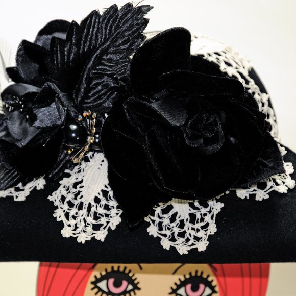 Women\'s Picture Frame Wide Brim Hat 100%Wool OOAK main image 5